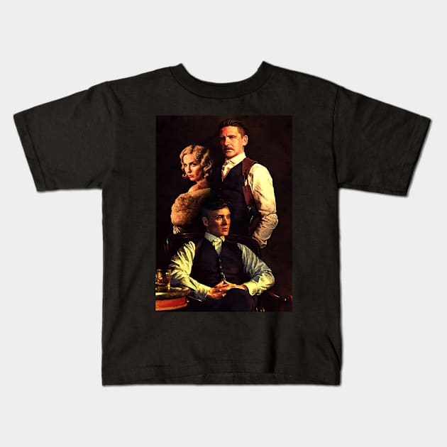 vintage peaky movie blinders Kids T-Shirt by Thinkerman